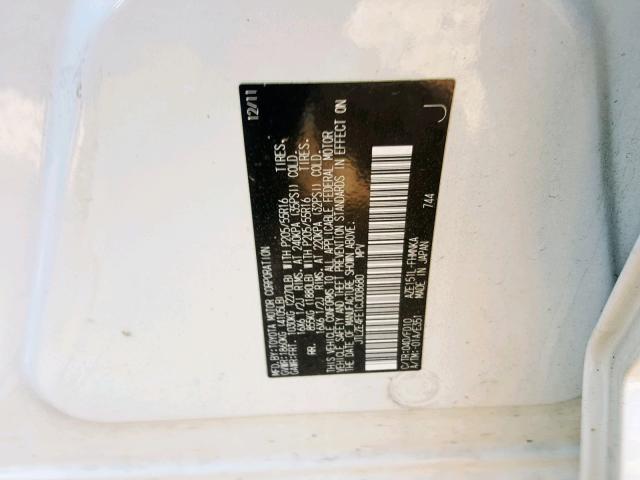 JTLZE4FE1CJ008680 - 2012 TOYOTA SCION XB 白色 照片 10