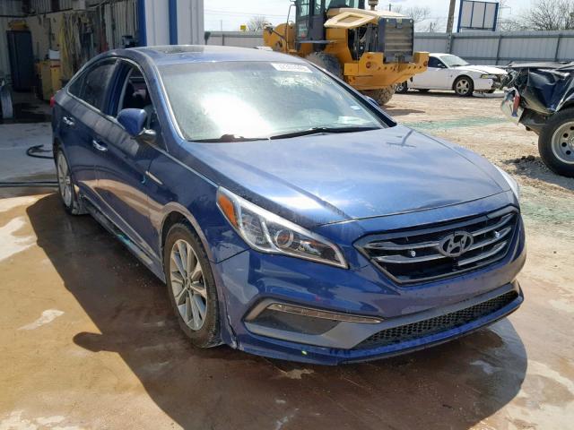 5NPE34AF1GH326250 - 2016 HYUNDAI SONATA SPO BLUE photo 1