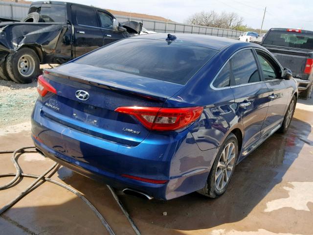 5NPE34AF1GH326250 - 2016 HYUNDAI SONATA SPO BLUE photo 4