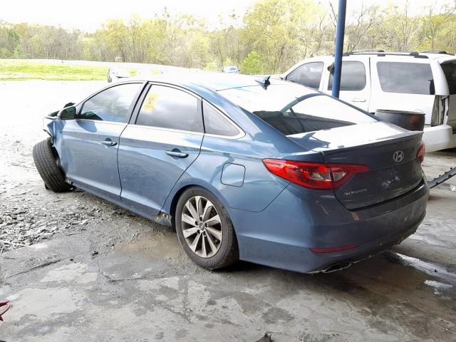 5NPE34AF0GH272472 - 2016 HYUNDAI SONATA SPO BLUE photo 3