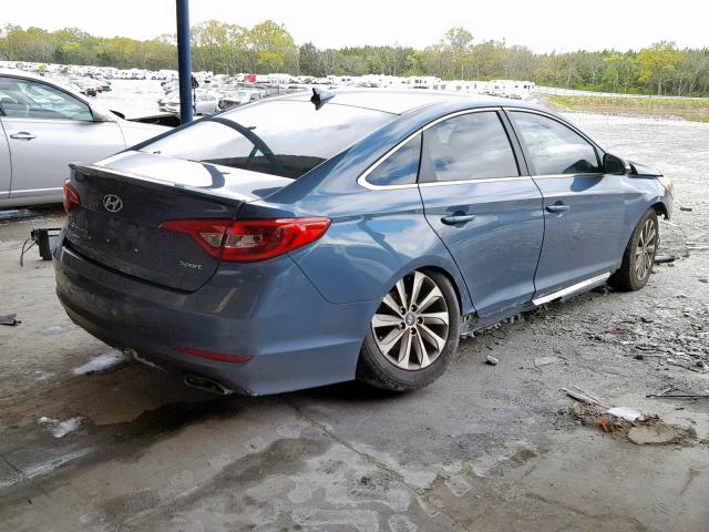 5NPE34AF0GH272472 - 2016 HYUNDAI SONATA SPO BLUE photo 4