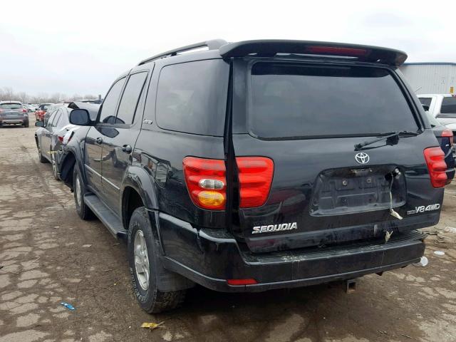 5TDBT48A11S055477 - 2001 TOYOTA SEQUOIA LI BLACK photo 3