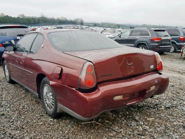 2G1WW12E029159853 - 2002 CHEVROLET MONTE CARL MAROON photo 3