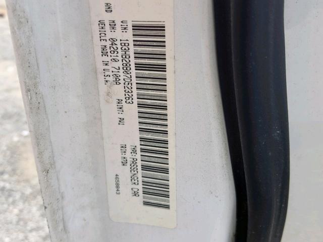 1B3HB28B07D523263 - 2007 DODGE CALIBER WHITE photo 10