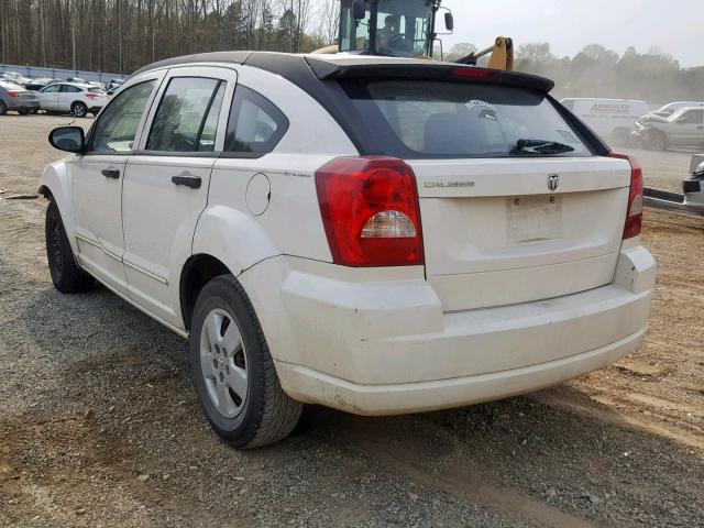 1B3HB28B07D523263 - 2007 DODGE CALIBER WHITE photo 3