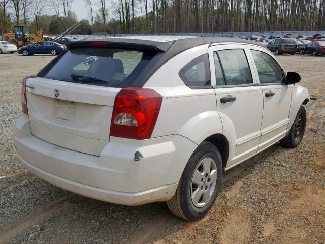 1B3HB28B07D523263 - 2007 DODGE CALIBER WHITE photo 4