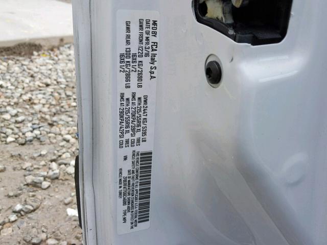 ZFBERFAT7G6C46810 - 2016 RAM PROMASTER 白色 照片 10