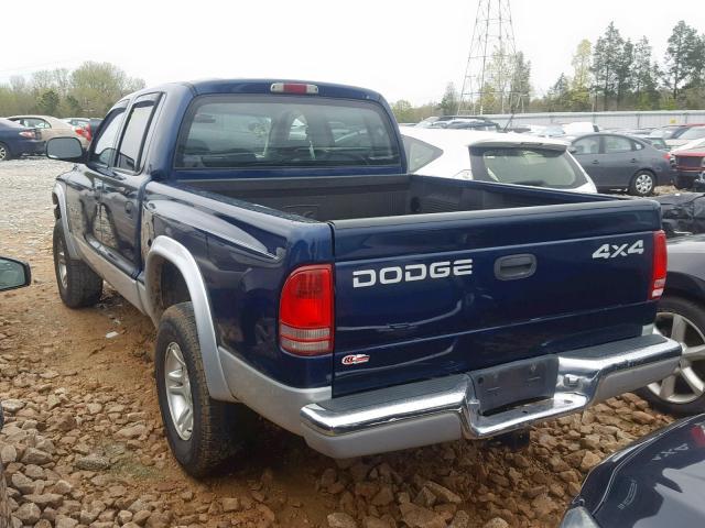 1B7HG2AX11S311545 - 2001 DODGE DAKOTA QUA BLUE photo 3