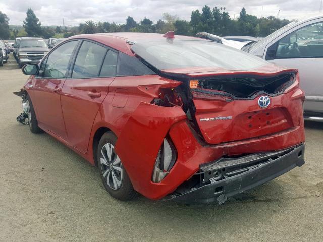 JTDKARFPXJ3094189 - 2018 TOYOTA PRIUS PRIM 红色 照片 3
