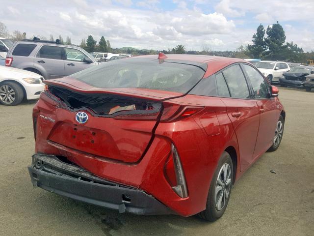 JTDKARFPXJ3094189 - 2018 TOYOTA PRIUS PRIM 红色 照片 4