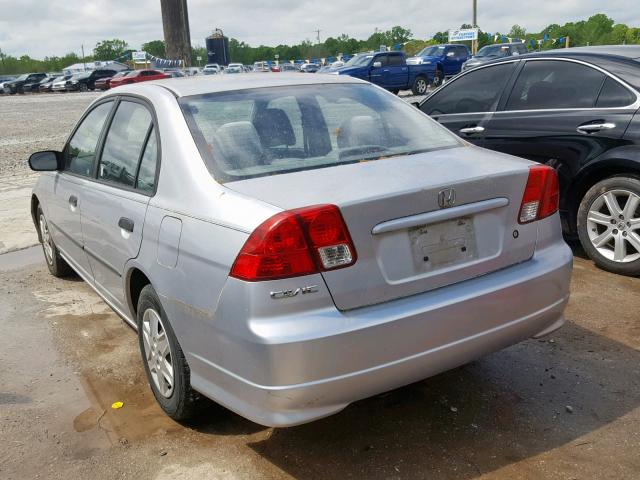 2HGES16375H547603 - 2005 HONDA CIVIC DX V SILVER photo 3