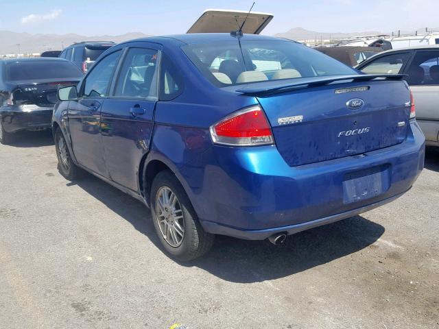 1FAHP36N89W202605 - 2009 FORD FOCUS SES BLUE photo 3