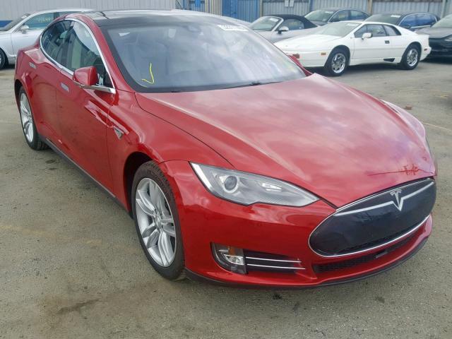 5YJSA1H17FFP68531 - 2015 TESLA MODEL S 85 RED photo 1