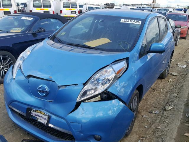 1N4AZ0CP5DC410581 - 2013 NISSAN LEAF S BLUE photo 2