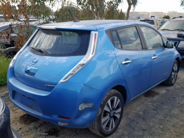 1N4AZ0CP5DC410581 - 2013 NISSAN LEAF S BLUE photo 4