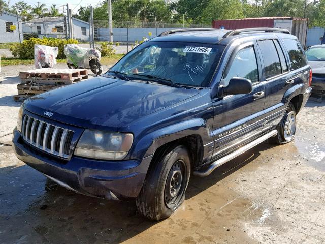 1J4GX48S54C155035 - 2004 JEEP GRAND CHER BLUE photo 2