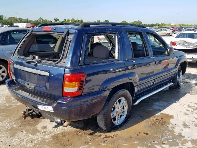 1J4GX48S54C155035 - 2004 JEEP GRAND CHER BLUE photo 4