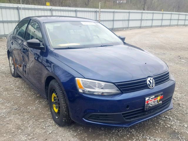 3VW1K7AJ5EM411894 - 2014 VOLKSWAGEN JETTA BASE Կապույտ լուսանկար 1