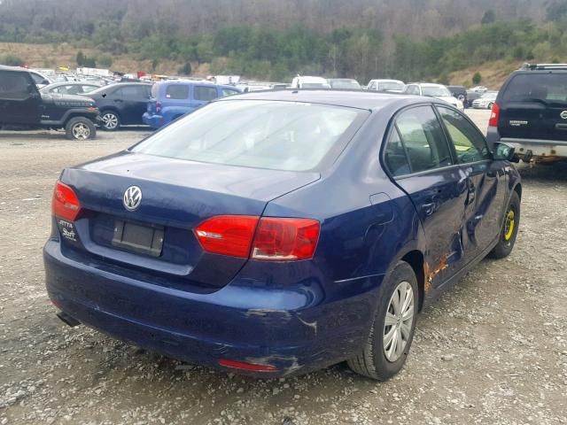 3VW1K7AJ5EM411894 - 2014 VOLKSWAGEN JETTA BASE Կապույտ լուսանկար 4