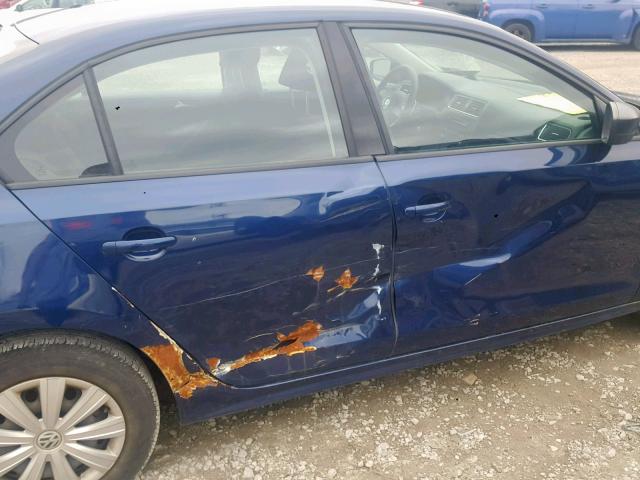 3VW1K7AJ5EM411894 - 2014 VOLKSWAGEN JETTA BASE Կապույտ լուսանկար 9