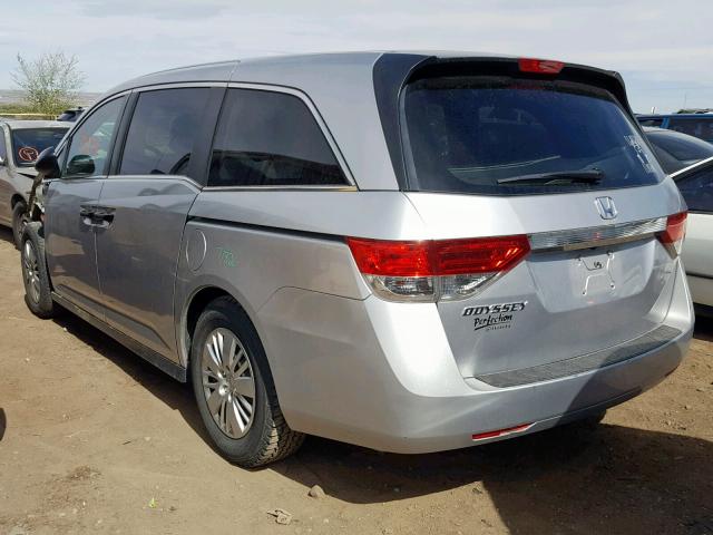 5FNRL5H26FB002668 - 2015 HONDA ODYSSEY LX SILVER photo 3