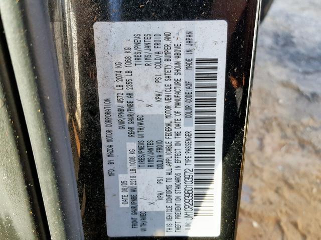 JM1CR293960103972 - 2006 MAZDA 5 BLACK photo 10