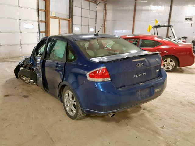 1FAHP36N29W218864 - 2009 FORD FOCUS SES BLUE photo 3