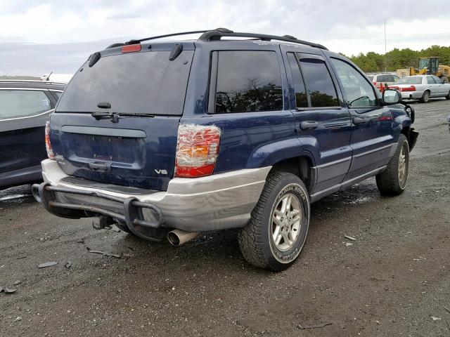 1J4GW48N54C405595 - 2004 JEEP GRAND CHER BLUE photo 4