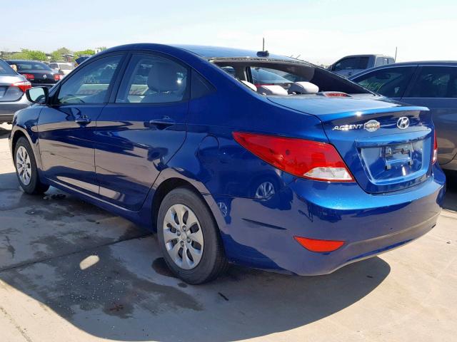 KMHCT4AE3HU278767 - 2017 HYUNDAI ACCENT SE BLUE photo 3