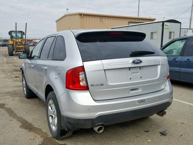 2FMDK3JC1DBA83539 - 2013 FORD EDGE SEL SILVER photo 3