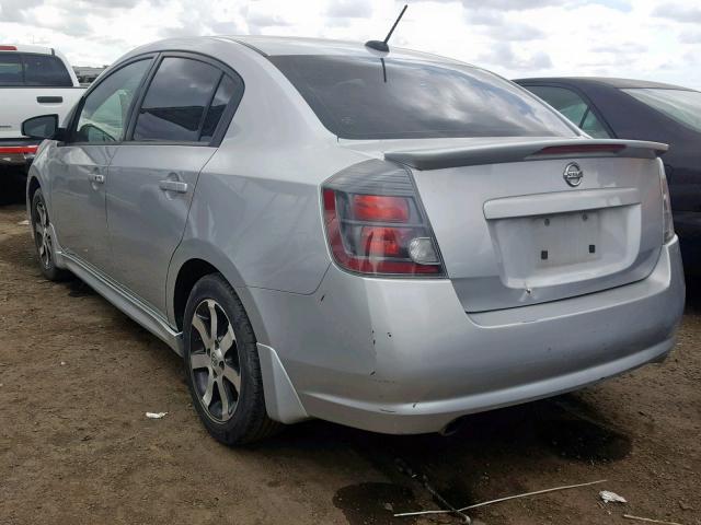 3N1AB6AP8CL661458 - 2012 NISSAN SENTRA 2.0 SILVER photo 3