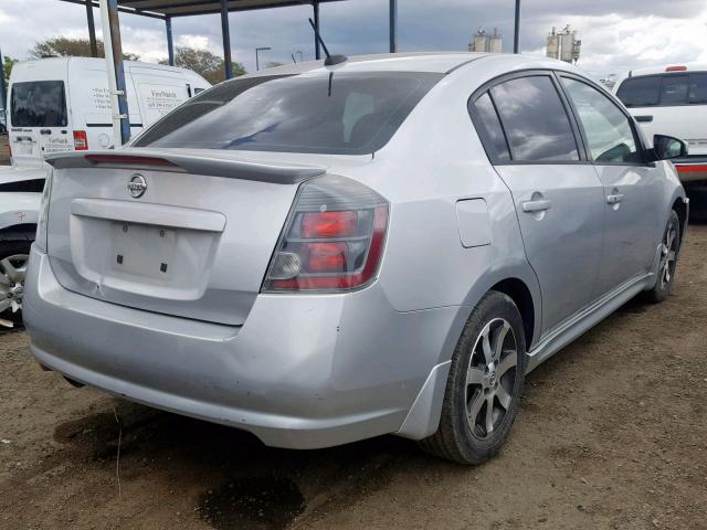 3N1AB6AP8CL661458 - 2012 NISSAN SENTRA 2.0 SILVER photo 4