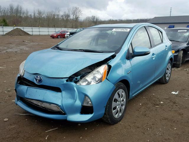 JTDKDTB38C1030643 - 2012 TOYOTA PRIUS C BLUE photo 2