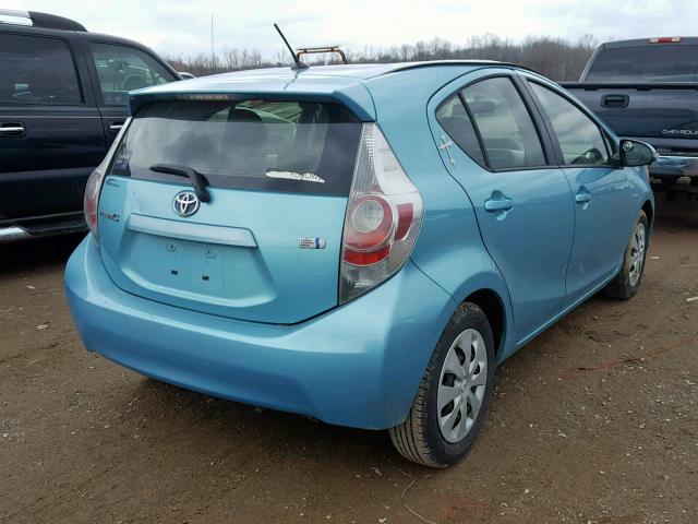 JTDKDTB38C1030643 - 2012 TOYOTA PRIUS C BLUE photo 4