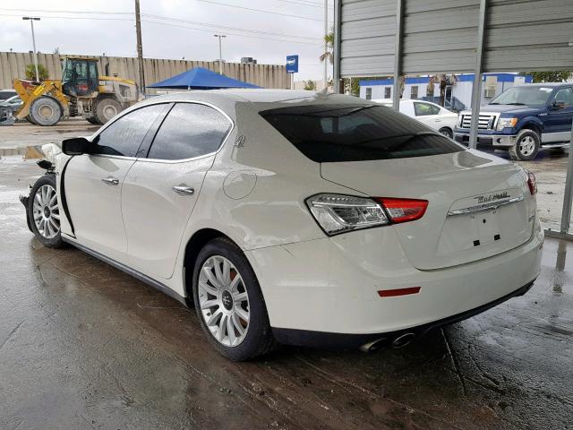 ZAM57XSA9E1105309 - 2014 MASERATI GHIBLI WHITE photo 3