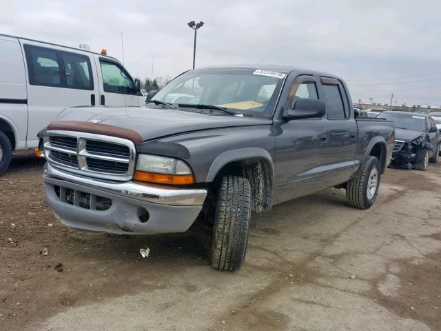 1D7HL48N33S200306 - 2003 DODGE DAKOTA QUA GRAY photo 2