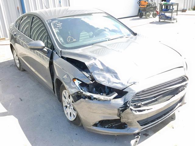 3FA6P0G70DR356825 - 2013 FORD FUSION S GRAY photo 1