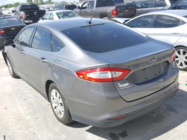 3FA6P0G70DR356825 - 2013 FORD FUSION S GRAY photo 3