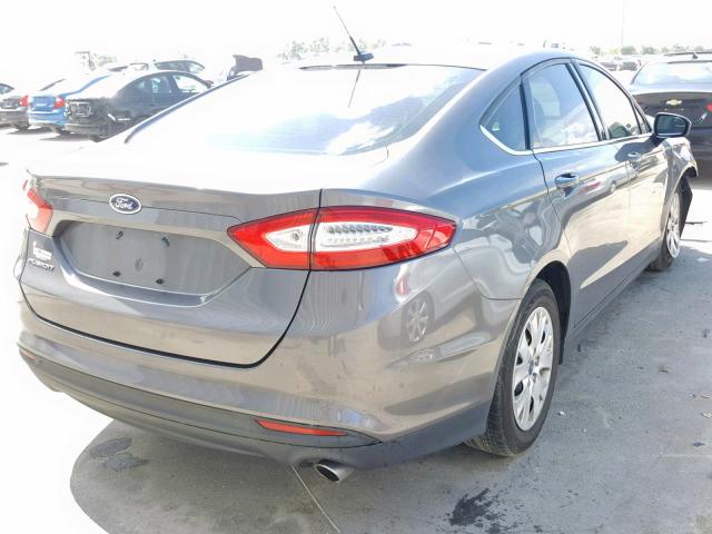 3FA6P0G70DR356825 - 2013 FORD FUSION S GRAY photo 4