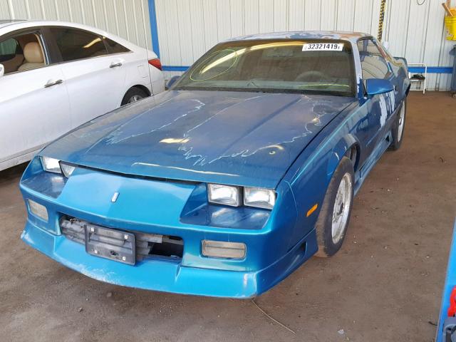 1G1FP23E1ML170051 - 1991 CHEVROLET CAMARO RS TEAL photo 2