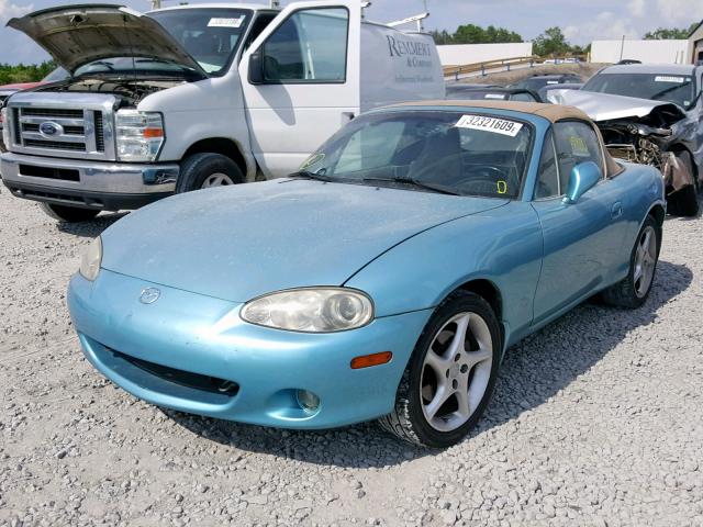 JM1NB353X10215455 - 2001 MAZDA MX-5 MIATA BLUE photo 2