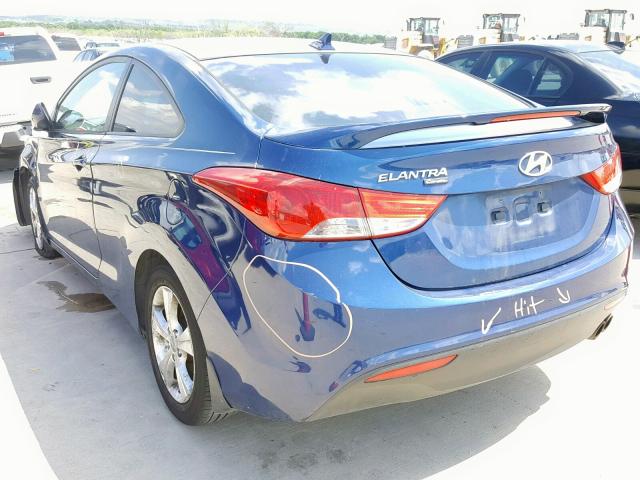 KMHDH6AE5DU017197 - 2013 HYUNDAI ELANTRA CO BLUE photo 3