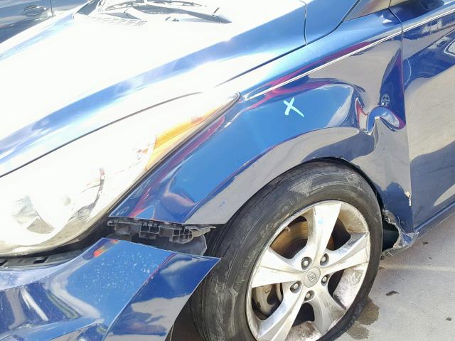 KMHDH6AE5DU017197 - 2013 HYUNDAI ELANTRA CO BLUE photo 9