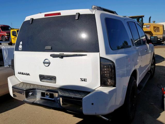 5N1AA08A57N703018 - 2007 NISSAN ARMADA SE WHITE photo 4