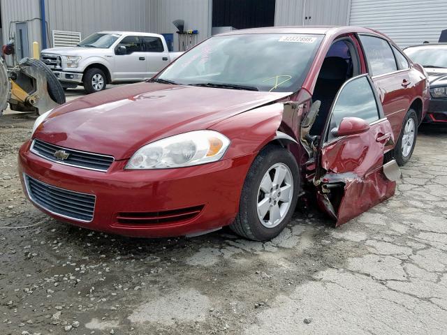 2G1WT57K491183869 - 2009 CHEVROLET IMPALA 1LT RED photo 2