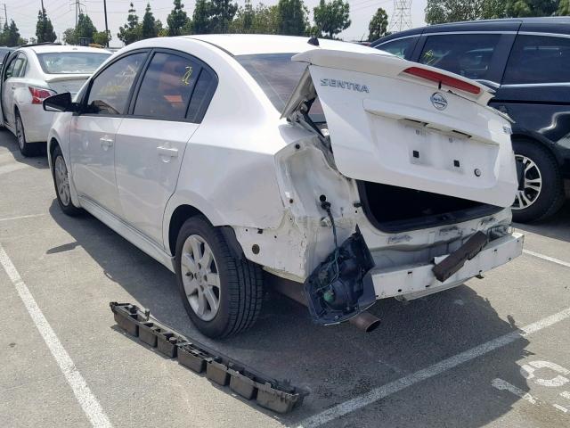 3N1AB6AP2AL692282 - 2010 NISSAN SENTRA 2.0 WHITE photo 3