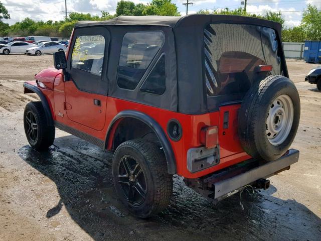 1J4FA29P82P741939 - 2002 JEEP WRANGLER / RED photo 3