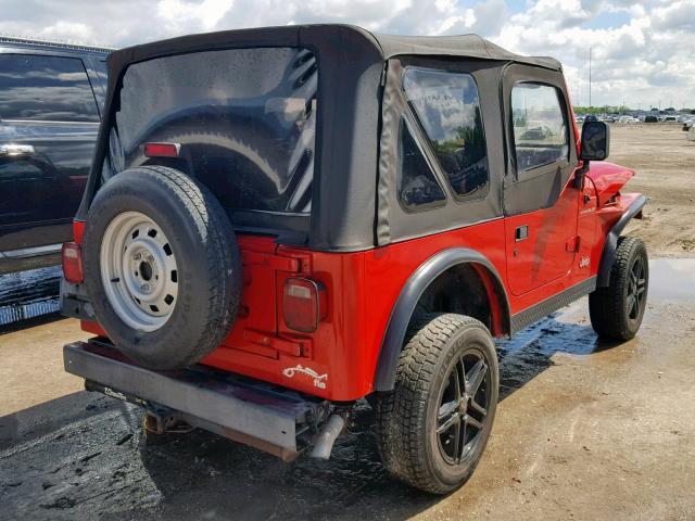 1J4FA29P82P741939 - 2002 JEEP WRANGLER / RED photo 4