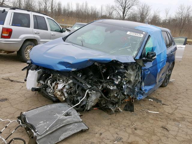 2FMPK4AP9KBB01143 - 2019 FORD EDGE ST BLUE photo 2