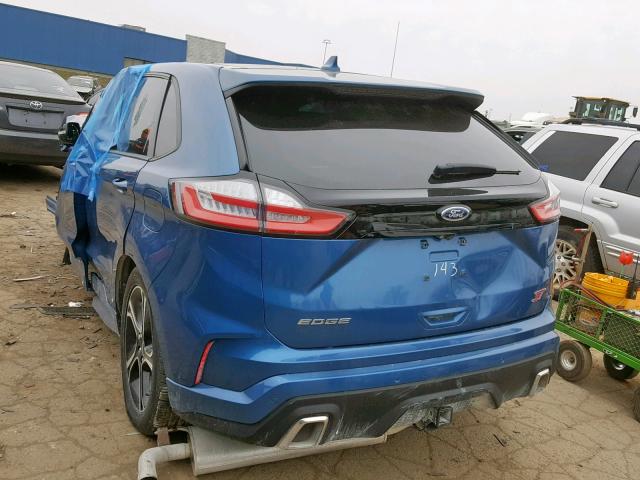 2FMPK4AP9KBB01143 - 2019 FORD EDGE ST BLUE photo 3